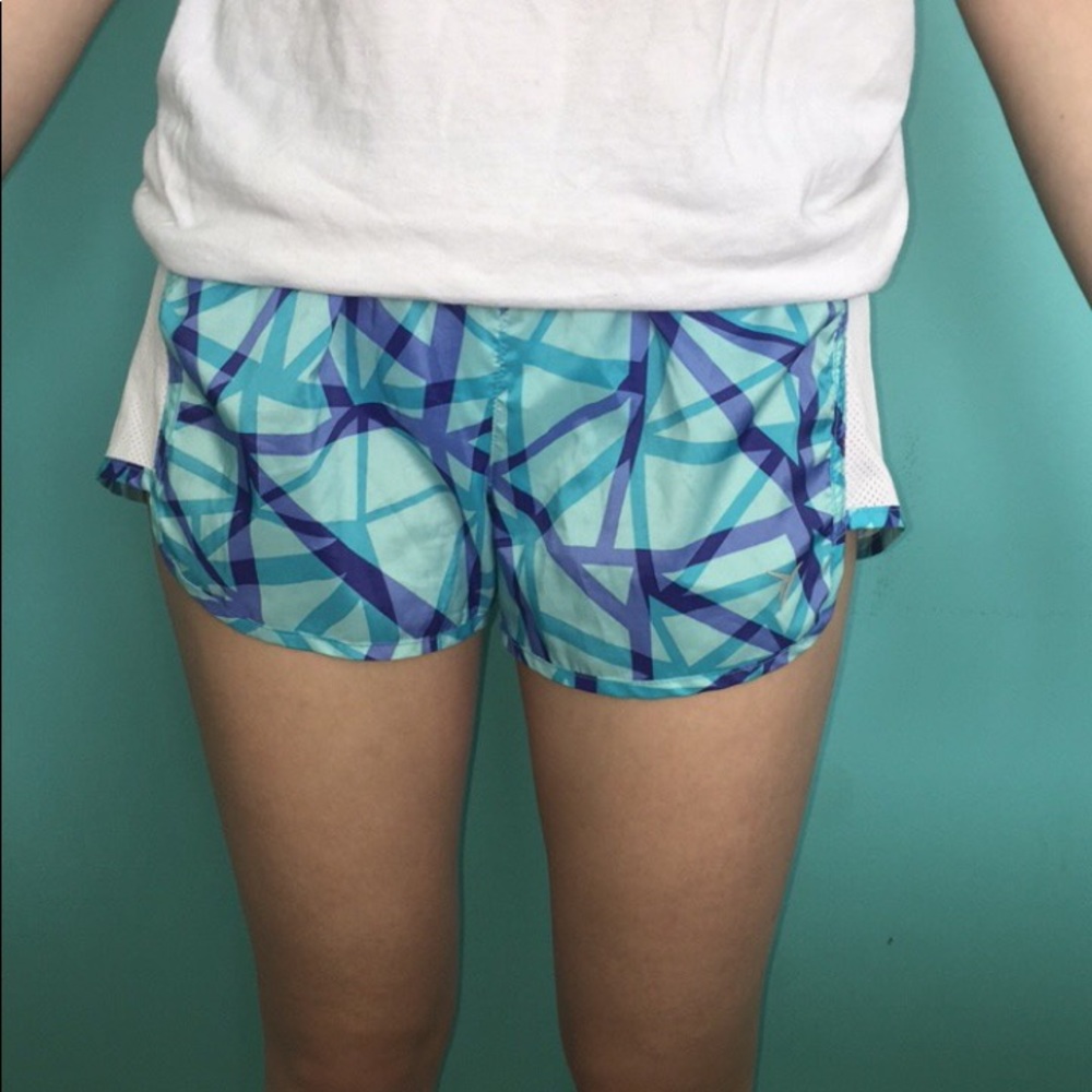 blue athletic shorts